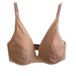 ThirdLove 24/7 Seamless Stripe Plunge Bra Blush Pink Underwire Size 30E